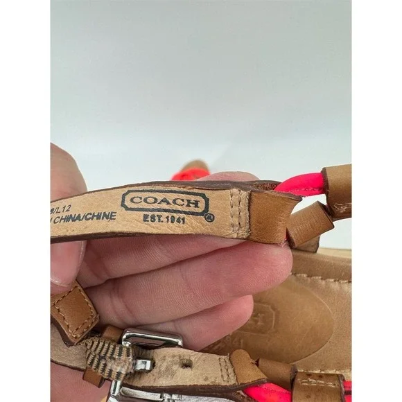 Coach Georgiana Women's Wedge Sandals Size 7 Multicolor Slingback‎ - Picture 10 of 10